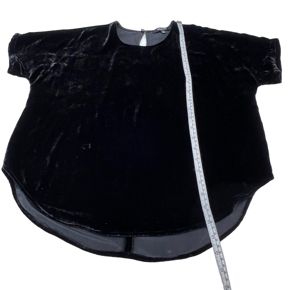 MADEWELL Black Velvet Flutter Sleeve Top Size S - Picture 8 of 9